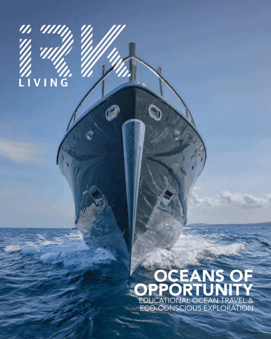 IRK Magazine Living cover featuring Driftawave ocean sustainability with National Geographic