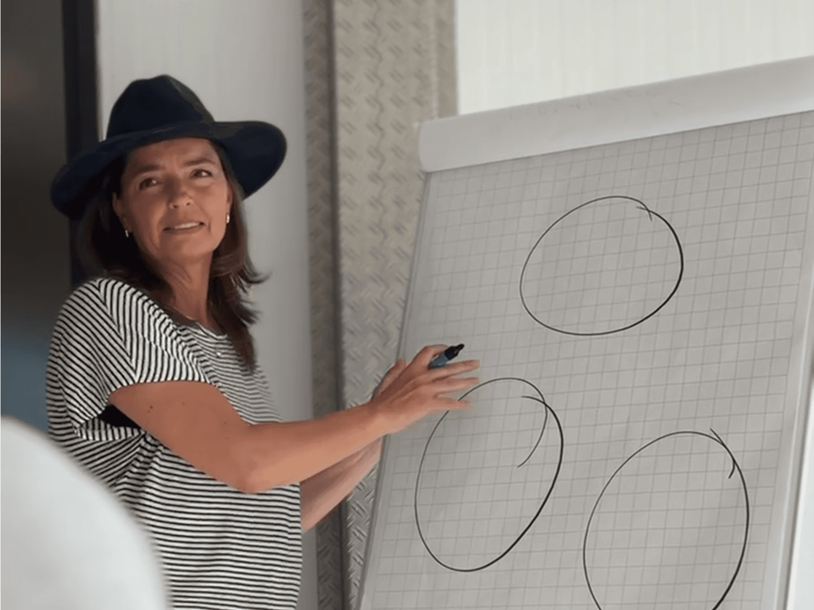 Executive facilitating strategic planning workshop